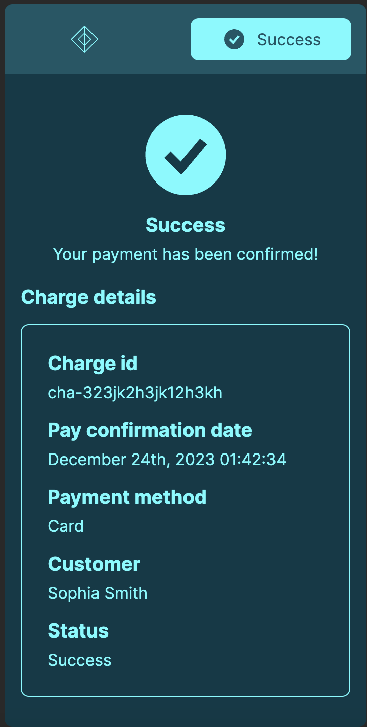 Charge - Payment confirmation dark Charge - Payment confirmation dark